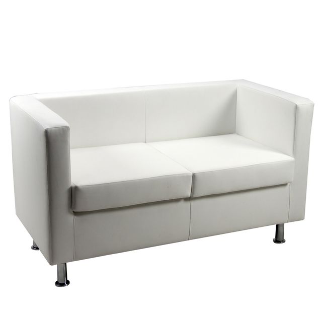 Divanetto Pragma PR2 - 2 posti - con braccioli inclusi - similpelle - bianco - …