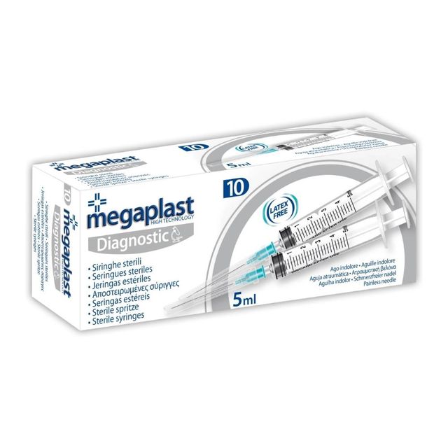 MEGAPLAST DIAGNOSTIC SIRINGHE STERILI 5ML 1PZ=(1PZ)