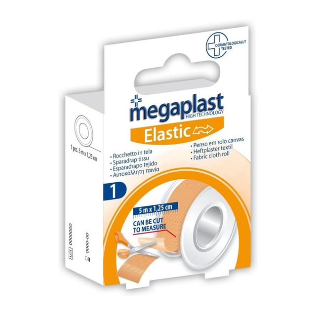MEGAPLAST ELASTIC ROCCHETTO IN TELA 5MX1.25CM 1PZ=(1PZ)