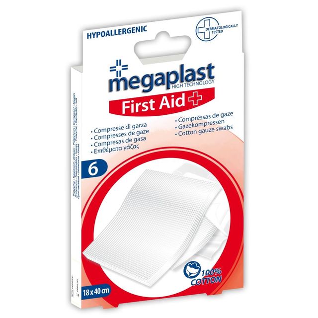 MEGAPLAST FIRST AID 6 COMPRESSE 18X40CM STERILI