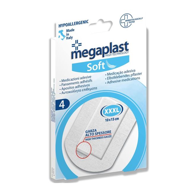 MEGAPLAST SOFT 4 CEROTTI TNT/BIANCO 10X15CM XXL 1PZ=(1PZ)