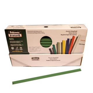 Dorsetti tondi per rilegatura - 8 mm - verde - Fellowes - scatola 50 pezzi