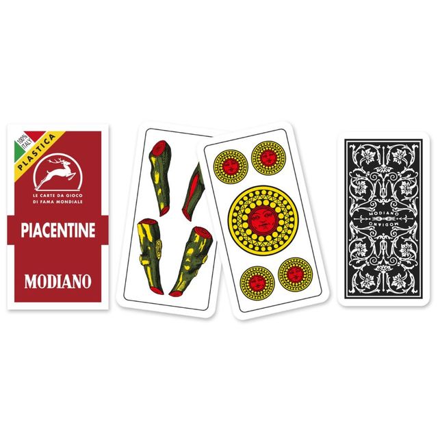 MODIANO CARTE DA GIOCO PIACENTINE 100% PLASTICA ROSSO ART.300156