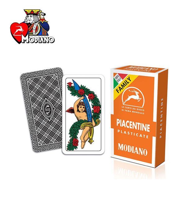MODIANO CARTE DA GIOCO PIACENTINE PLASTIFICATE ARANCIONE FAMILY ART.300053