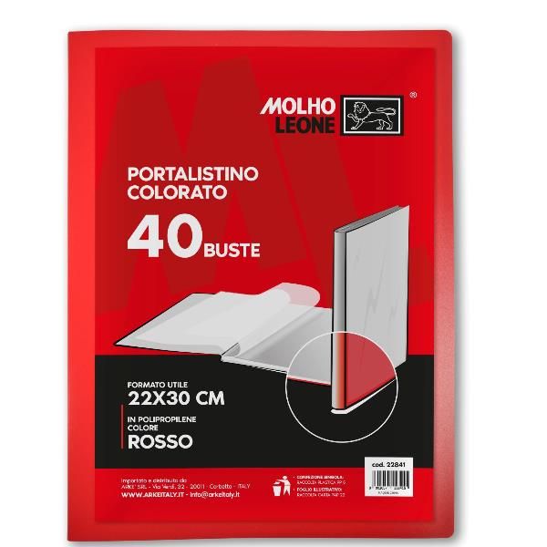 MOLHO LEONE CF12 PORTALISTINO ROSSO 40 BUSTE