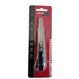 MOLHO LEONE CUTTER IN ALLUMINIO LAMA DA 9 mm AUTOBLOCCANTE IMPUGNATURA ANTISCIV…