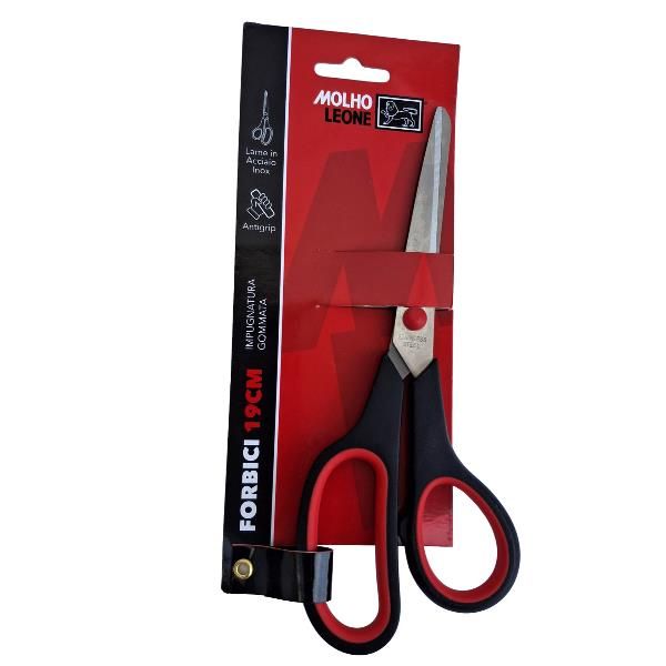 MOLHO LEONE FORBICE 19 CM LAMA INACCIAIO DA 102 mm PUNTA TONDA MANICO GOMMATO A…