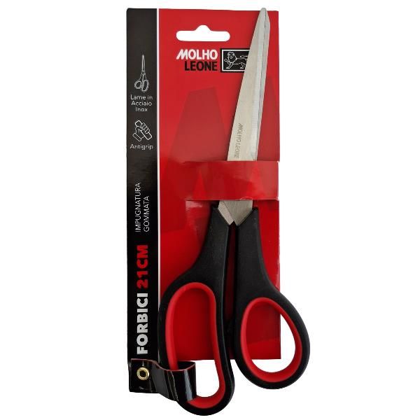 MOLHO LEONE FORBICE 21 CM LAMA INACCIAIO DA 117 mm PUNTA TONDA MANICO GOMMATO A…