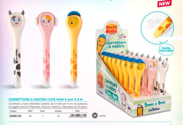 MONIKIDS CREATIVE - CORRETTORE A NASTRO CUTE PET 5mmX6m