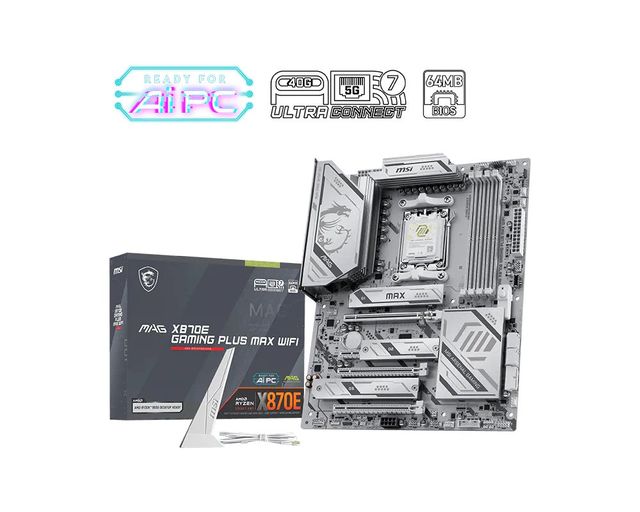 MSI MAG X870 Gaming PLUS MAX WiFi - Scheda madre ATX AM5, chipset X870, DDR5-82…