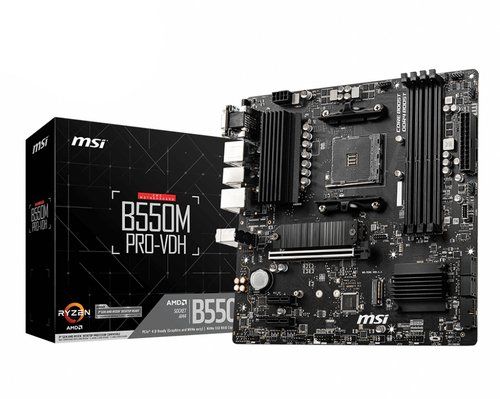 MSI MB AMD B550M PRO-VDH, B550 ,AM4,4DDR4,1PCI-EX16, 2PCI-EX1, 2M.2, 4SATA3,7US…