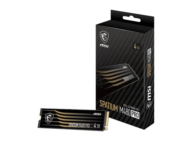 MSI SPATIUM M480 PRO PCIe 4.0 NVMe M.2 SSD 2280 - 4 TB