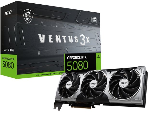MSI VENTUS GEFORCE RTX5080 16G 3X OC NVIDIA GEFORCE RTX 5080 16 GB GDDR7 DLSS4 …
