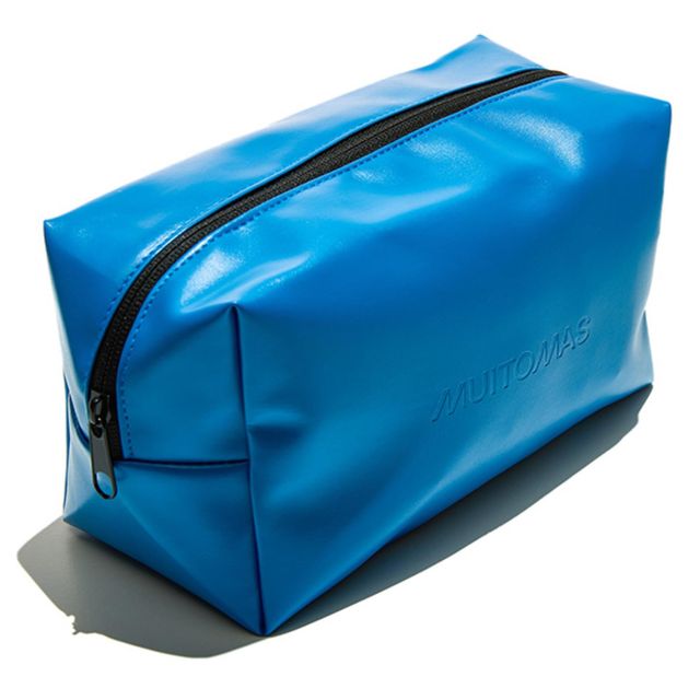 MUITOMAS POCHETTE IN TESSUTO 25X13X10 CM CHIUSURA CON CERNIERA BLU