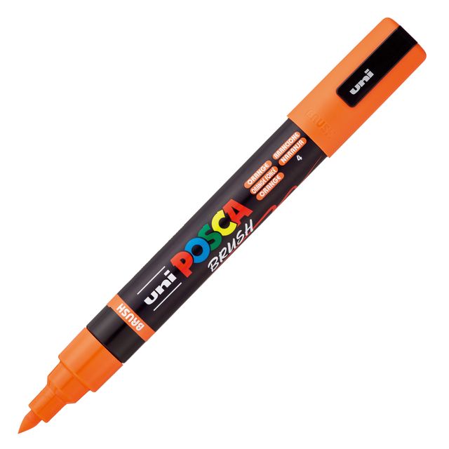 Marcatore a tempera Uni Posca con punta a pennello semi-flessibile 1-4 mm aranc…