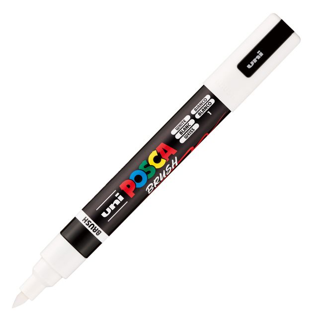Marcatore a tempera Uni Posca con punta a pennello semi-flessibile 1-4 mm bianc…