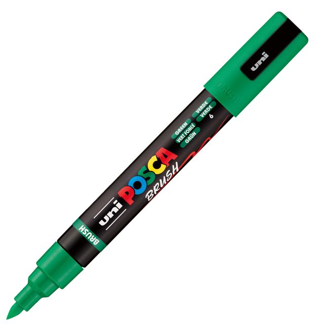 Marcatore a tempera Uni Posca con punta a pennello semi-flessibile 1-4 mm verde…