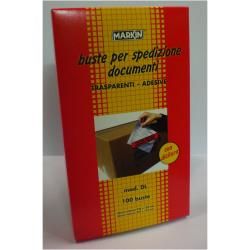 Markin - Busta postale - formato DL - 122 x 225 mm - apertura laterale - traspa…