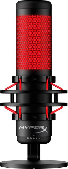 Microfono a condensatore HyperX QuadCast RGB, USB, filtro anti-pop, nero-rosso