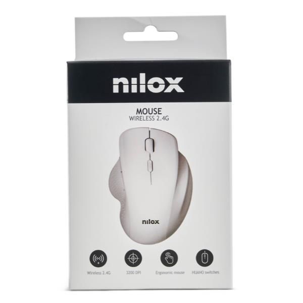 ERGONOMIC WIRELESS MOUSE NILOX WHIT