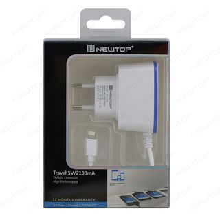 NEWTOP 2 USB CHARGER + CABLE 2.1A 5G/6G/IPAD 5-6 MINI