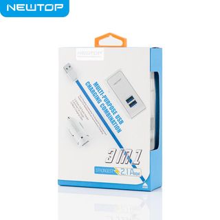 NEWTOP 3 IN1 POWER ADAPTER 2A CON CAVO LIGHTNING