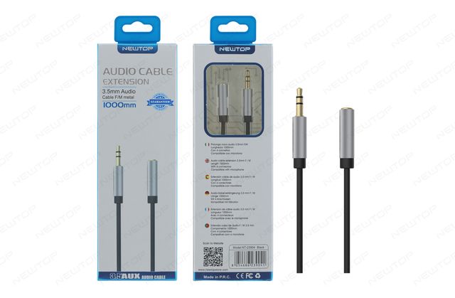 NEWTOP AUX01 CAVO 100CM AUX PROLUNGA AUX 3.5F/M 3 PIN