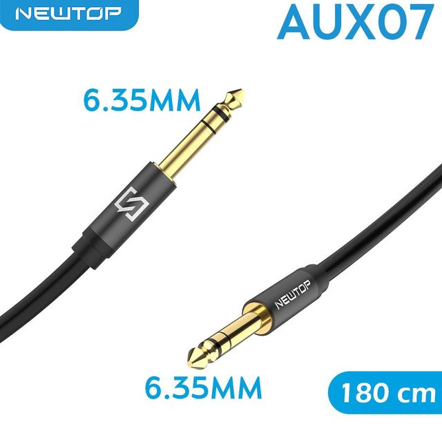 NEWTOP AUX07 CAVO 180CM AUX 6.35M/M 3 PIN