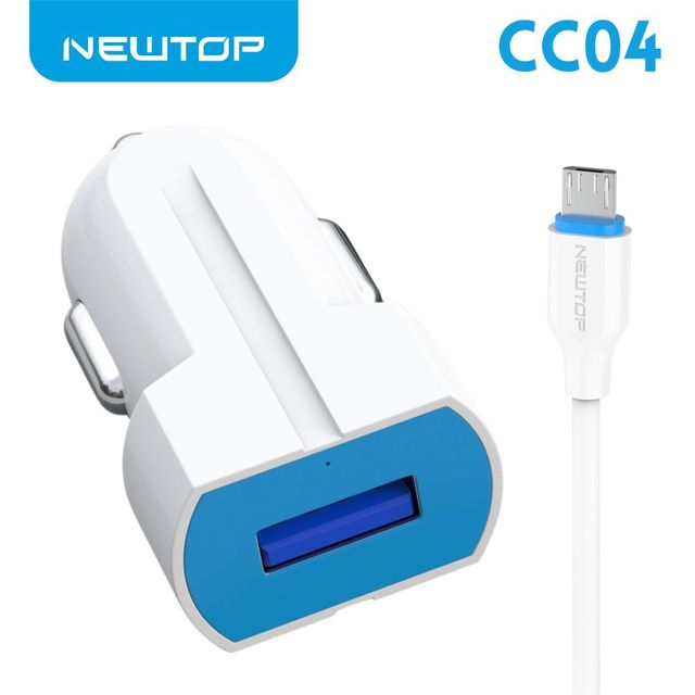 NEWTOP CC04 CARICATORE MACCHINA 1USB 2A CON CAVO MICRO USB