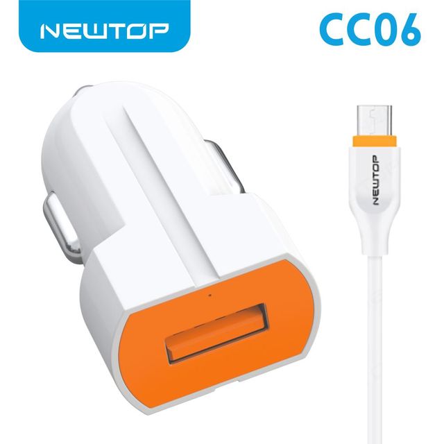 NEWTOP CC06 CAR FASTCHARGER 3.0A 1 USB CON CAVO MICRO USB