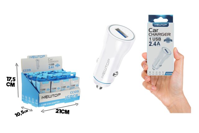 NEWTOP CC09 SMALL BLISTER CAR CHARGER 2.4A 1USB