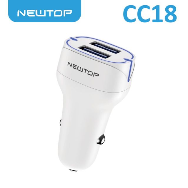 NEWTOP CC18 CARICATORE DA MACCHINA 2USB 2.4A