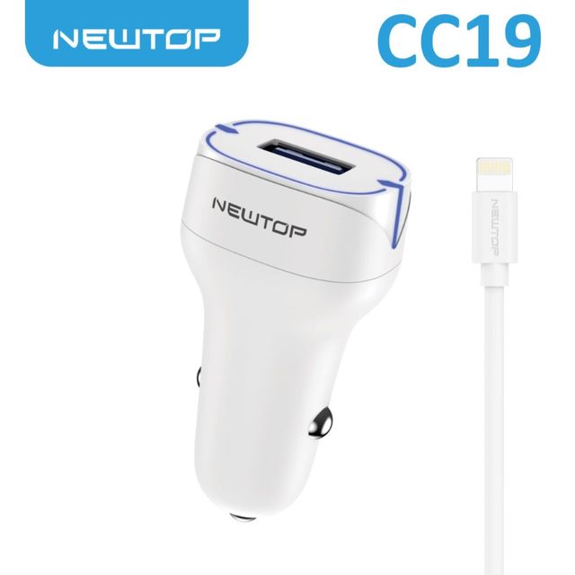NEWTOP CC19 CARICATORE DA MACCHINA 1USB 2.4A CON CAVO LIGHTNING