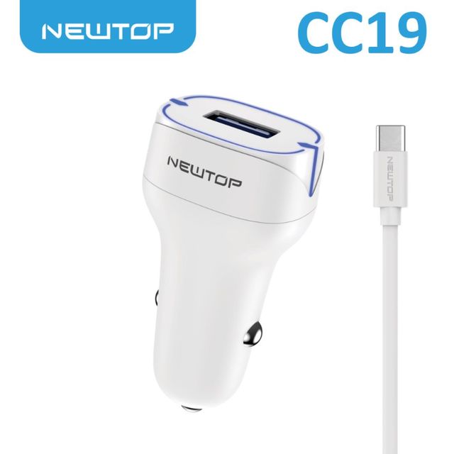 NEWTOP CC19 CARICATORE DA MACCHINA 1USB 2.4A CON CAVO TYPE-C