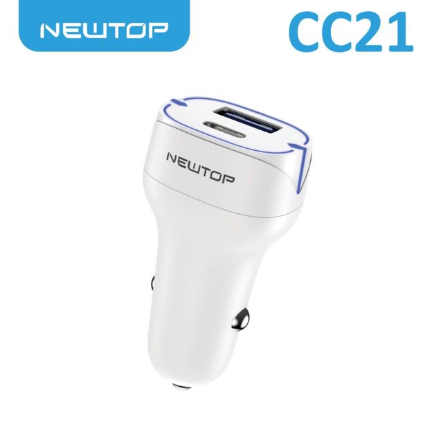 NEWTOP CC21 CARICATORE DA MACCHINA QC3.0 + PD 38W