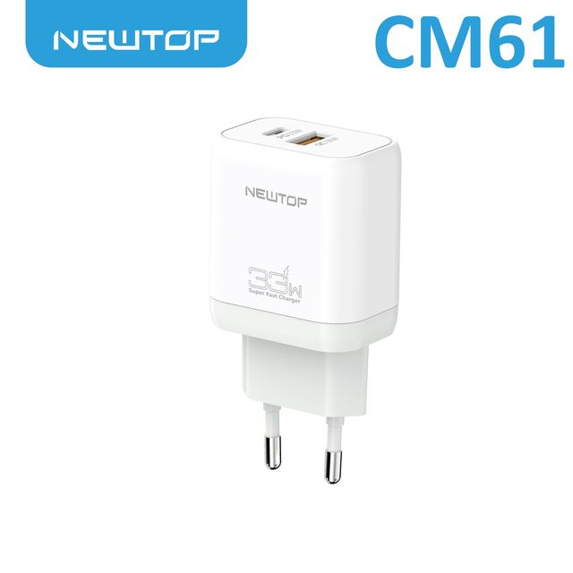 NEWTOP CM061 CARICATORE DA MURO USB-A + PD 33W