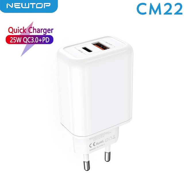 NEWTOP CM22 CARICATORE SUPER FASTCHARGER QC 3.0 + PD 25W 3.0