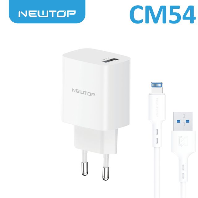 NEWTOP CM54 CARICATORE DA MURO 1USB 5V 2.4A CON CAVO LIGHTNING
