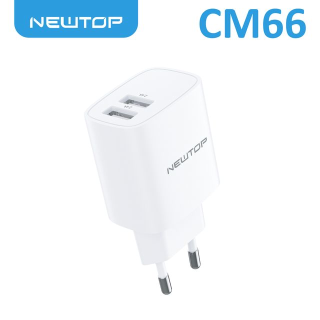 NEWTOP CM66 CARICATORE DA MURO 2USB 5V 2.4A