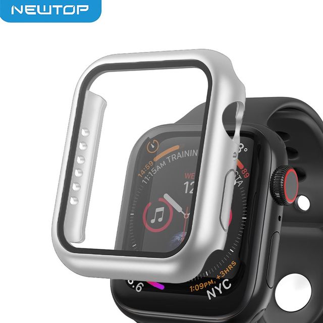 NEWTOP COVER CON VETRO APPLE WATCH 4 - 5 - 6 - SE 44MM