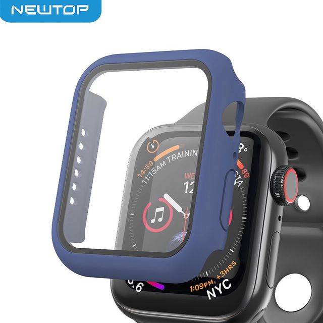 NEWTOP COVER CON VETRO APPLE WATCH 4 - 5 - 6 - SE 44MM