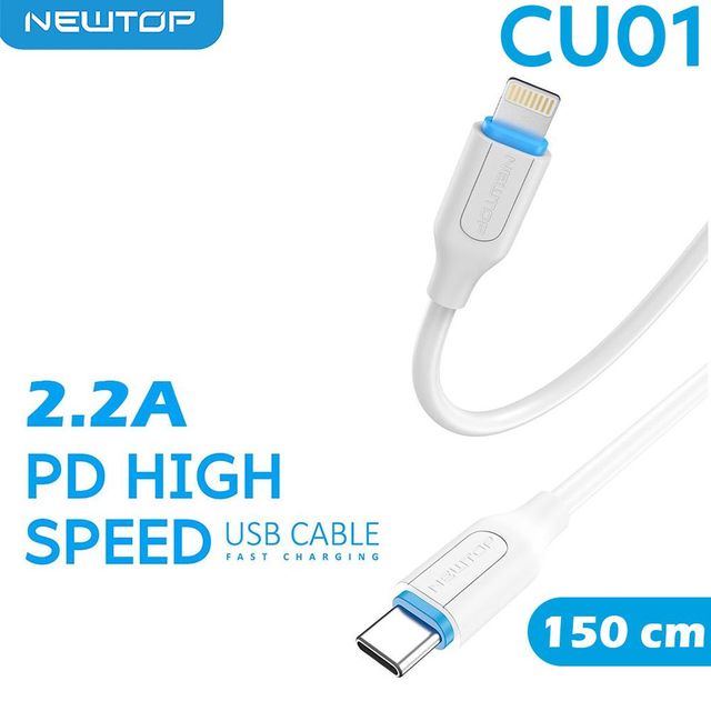 NEWTOP CU01 CAVO 150CM TYPE-C/LIGHTNING PD 27W 3A