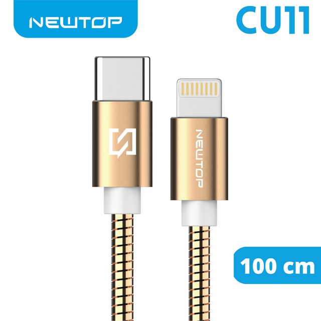 NEWTOP CU11 STEEL CAVO 100CM TYPE-C/LIGHTNING