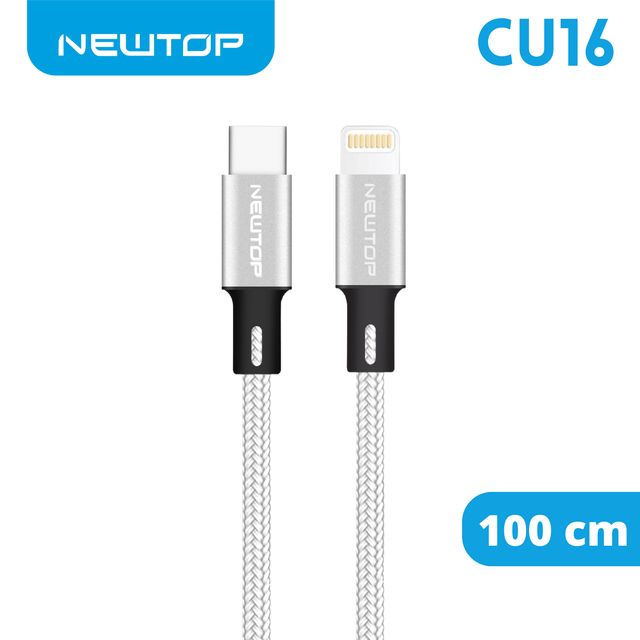 NEWTOP CU16 CORD ALUMINIUM CAVO 100CM TYPE-C/LIGHTNING