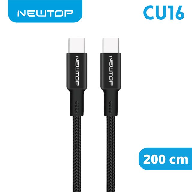 NEWTOP CU16 CORD ALUMINIUM CAVO 200CM TYPE-C/TYPE-C