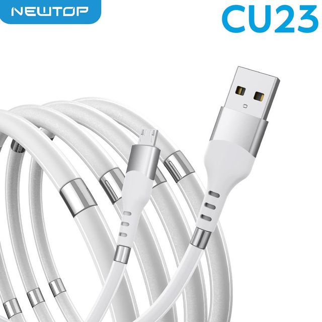 NEWTOP CU23 CAVO 100CM CON CALAMITE AUTO AVVOLGENTE USB/MICRO USB