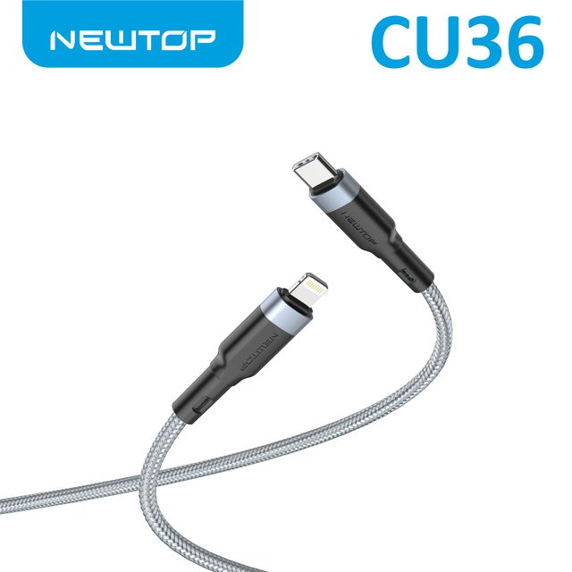 NEWTOP CU36 NYLON CAVO TYPE-C/LIGHTNING 100CM