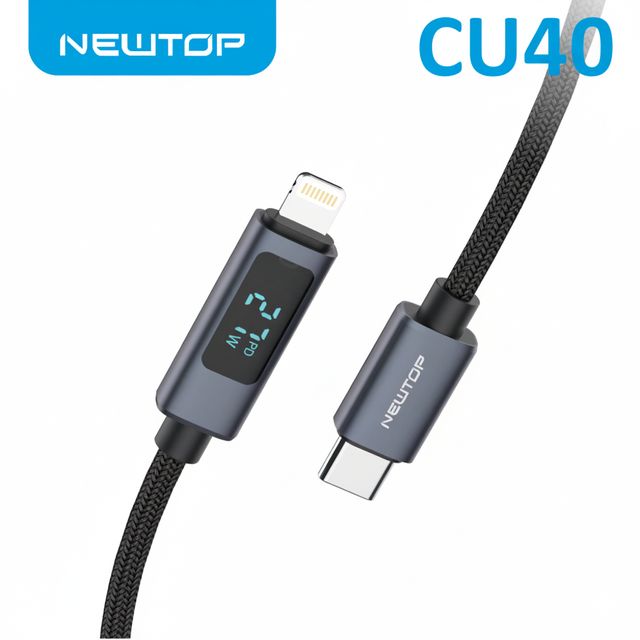 NEWTOP CU40 27W CAVO TYPE-C/LIGHTNING 100CM CON DISPLAY A LED