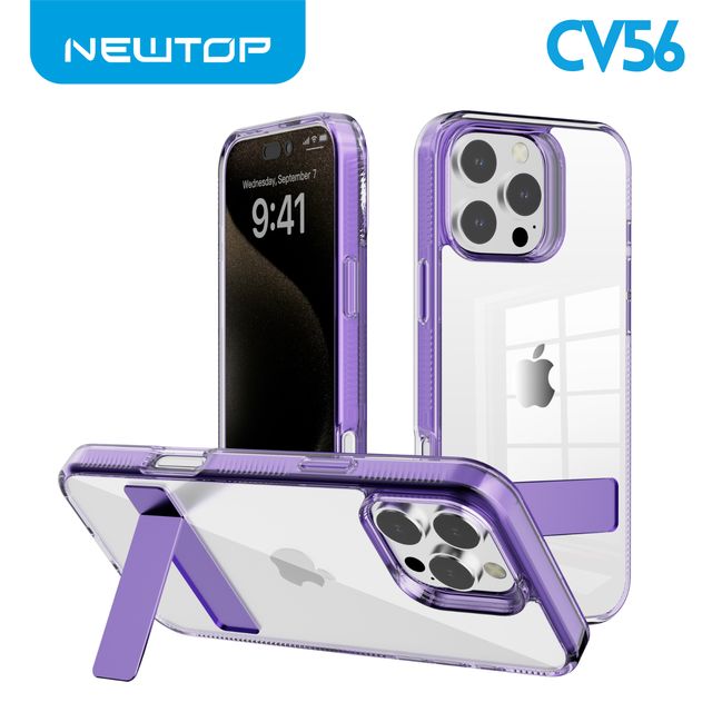 NEWTOP CV56 COVER CRISTALLO CON SUPPORTO PER APPLE IPHONE 15