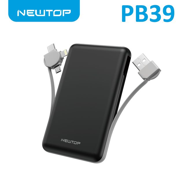 NEWTOP PB39 POWER BANK 5000MAH NERO CON 3 IN 1 CAVO